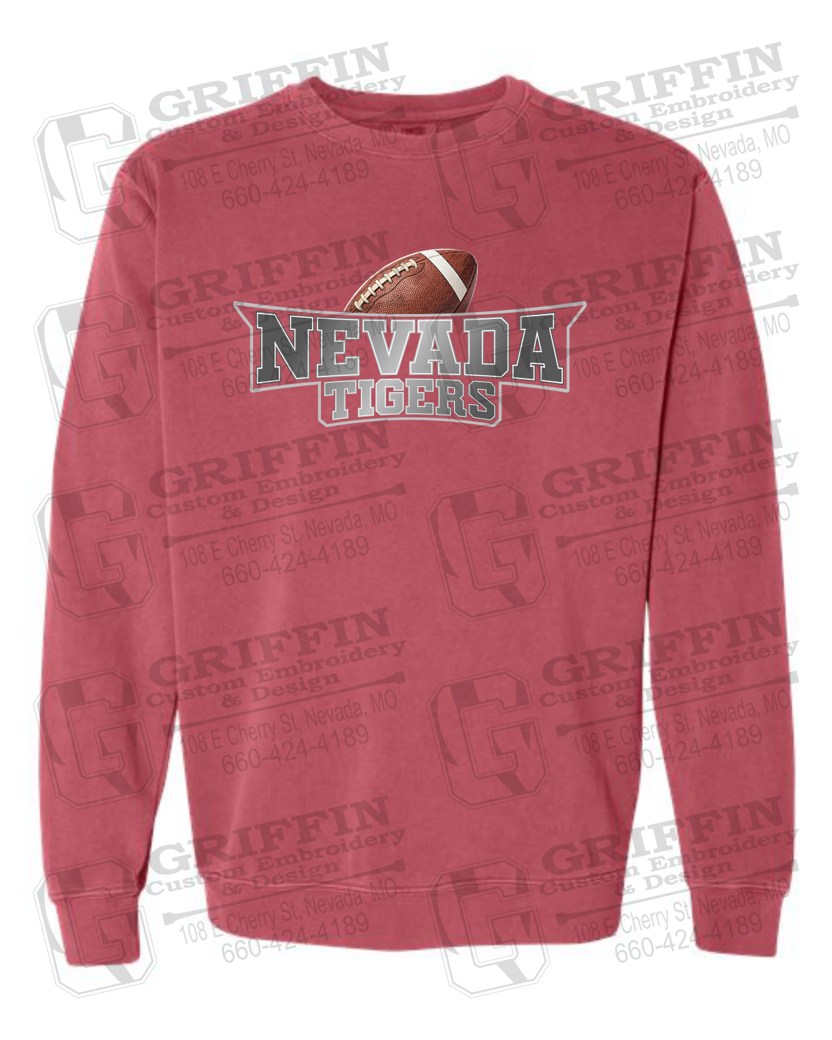 Comfort Colors Crewneck Sweatshirt - Football - Nevada Tigers 27-E