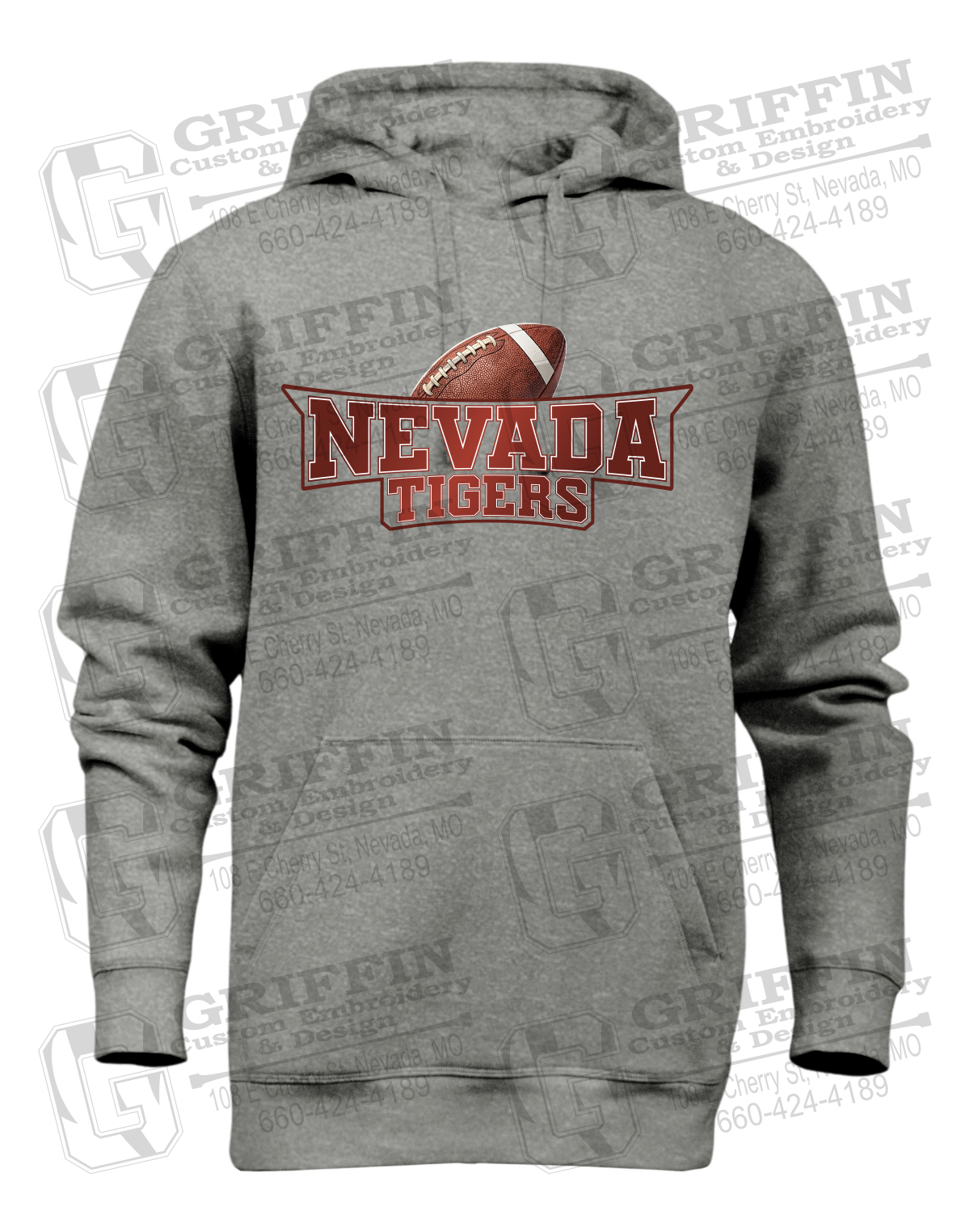 Heavyweight Fleece Hoodie - Football - Nevada Tigers 27-E