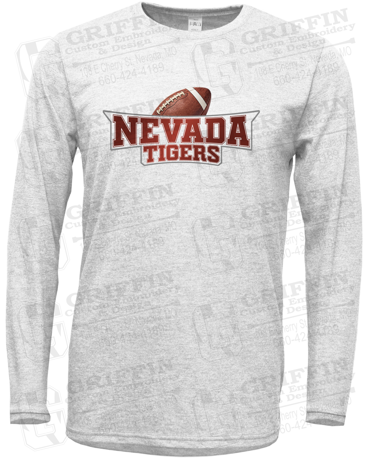 Soft-Tek Long Sleeve T-Shirt - Football - Nevada Tigers 27-E