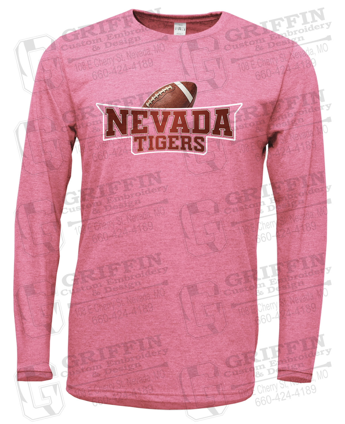 Soft-Tek Long Sleeve T-Shirt - Football - Nevada Tigers 27-E