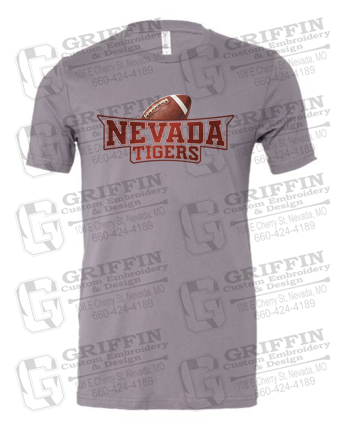 Cotton Short Sleeve T-Shirt - Football - Nevada Tigers 27-E