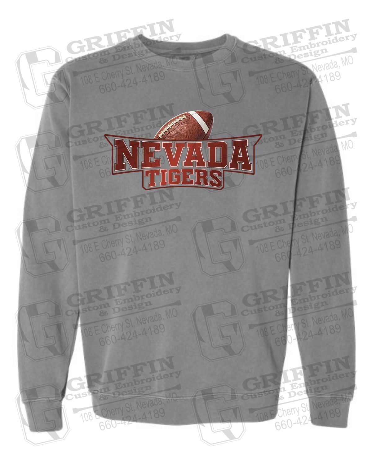 Comfort Colors Crewneck Sweatshirt - Football - Nevada Tigers 27-E