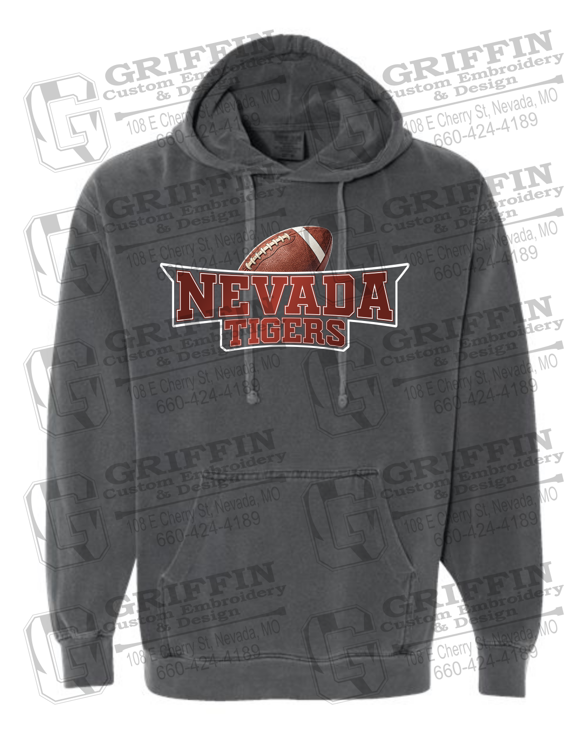 Comfort Colors Hoodie - Football - Nevada Tigers 27-E