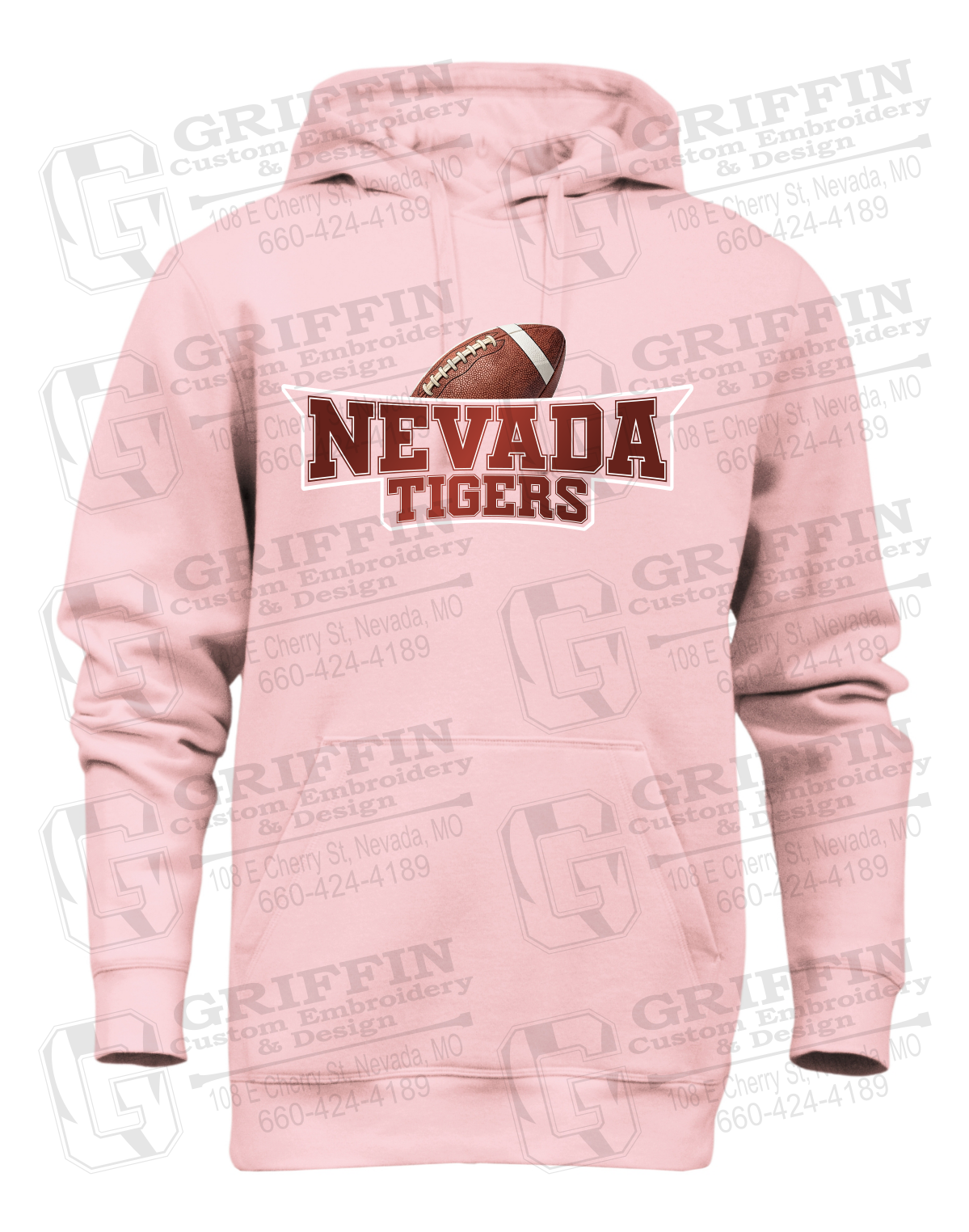 Heavyweight Fleece Hoodie - Football - Nevada Tigers 27-E