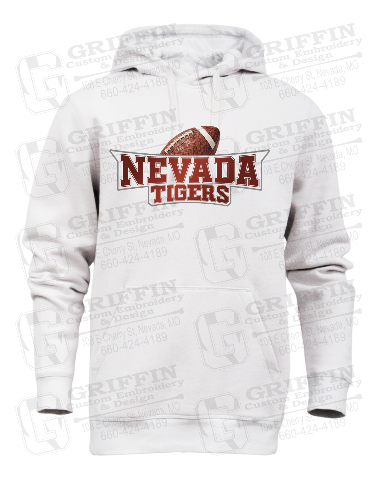Heavyweight Fleece Hoodie - Football - Nevada Tigers 27-E