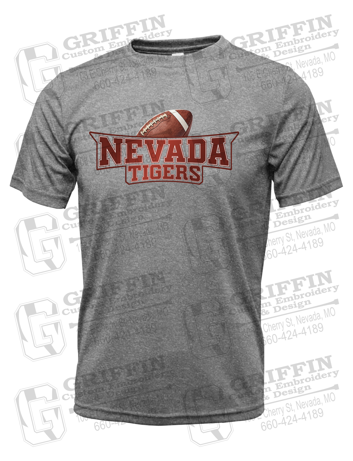 Dry-Fit Short Sleeve T-Shirt - Football - Nevada Tigers 27-E