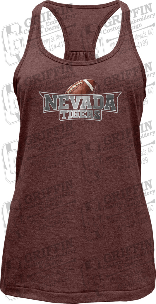 Womens Tri-Blend Tank Top - Football - Nevada Tigers 27-E