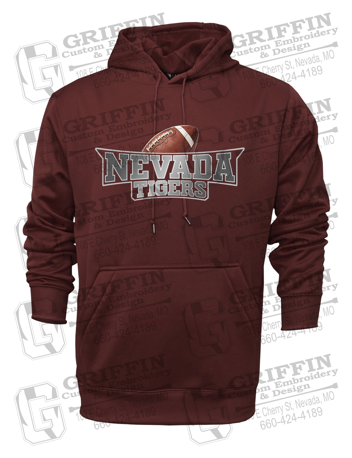 Performance Fleece Hoodie - Football - Nevada Tigers 27-E