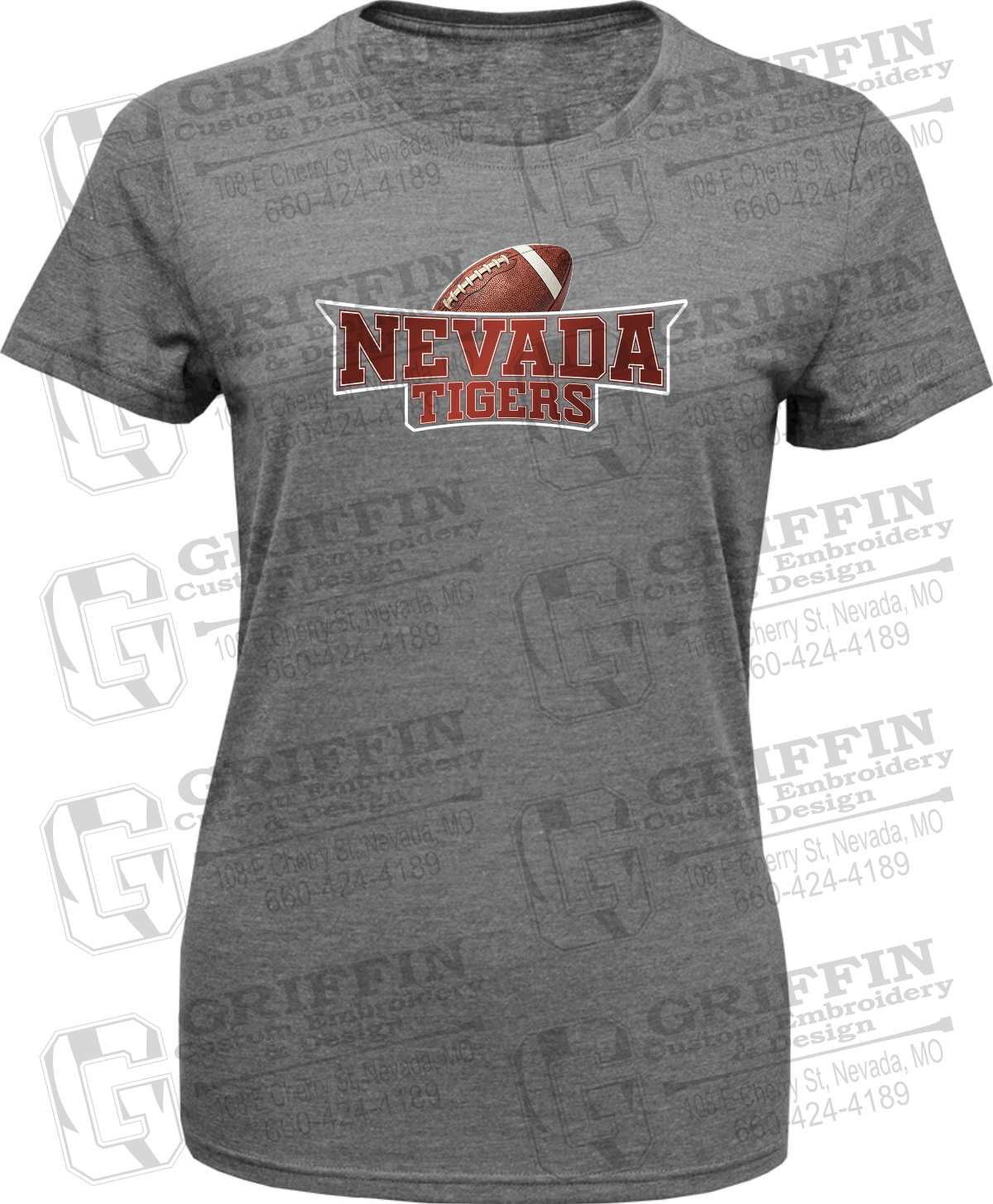 Womens Tri-Blend T-Shirt - Football - Nevada Tigers 27-E