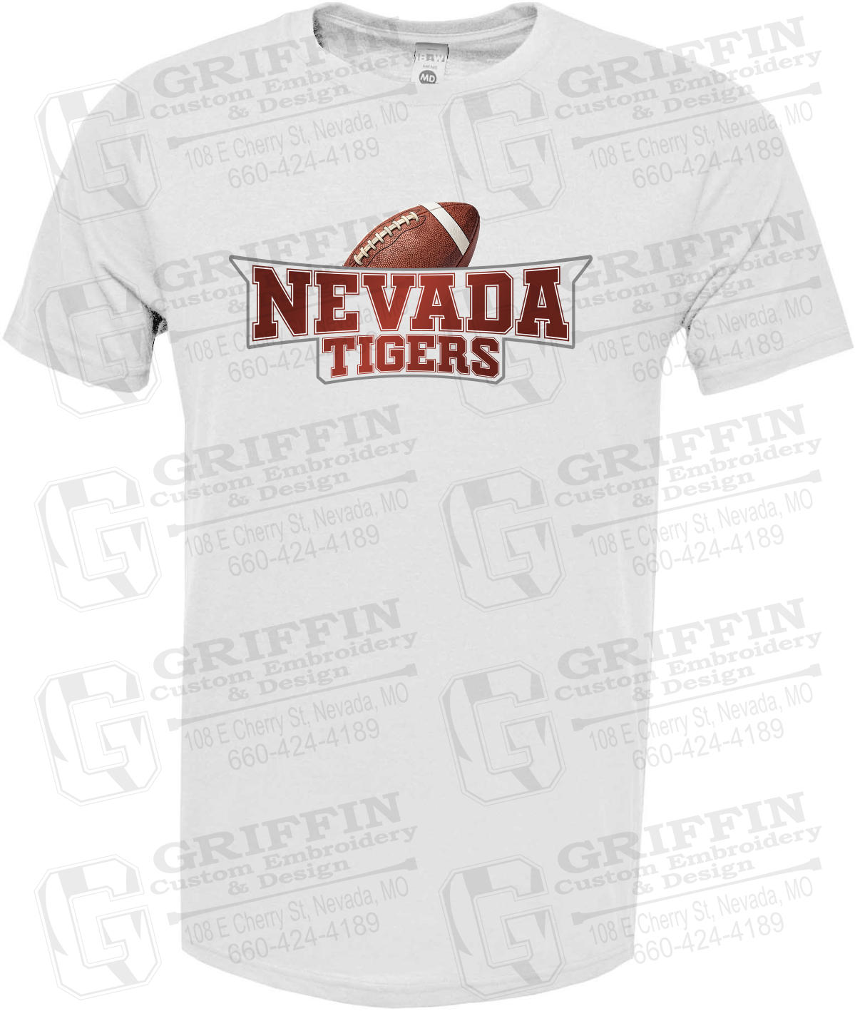 Soft-Tek Short Sleeve T-Shirt - Football - Nevada Tigers 27-E