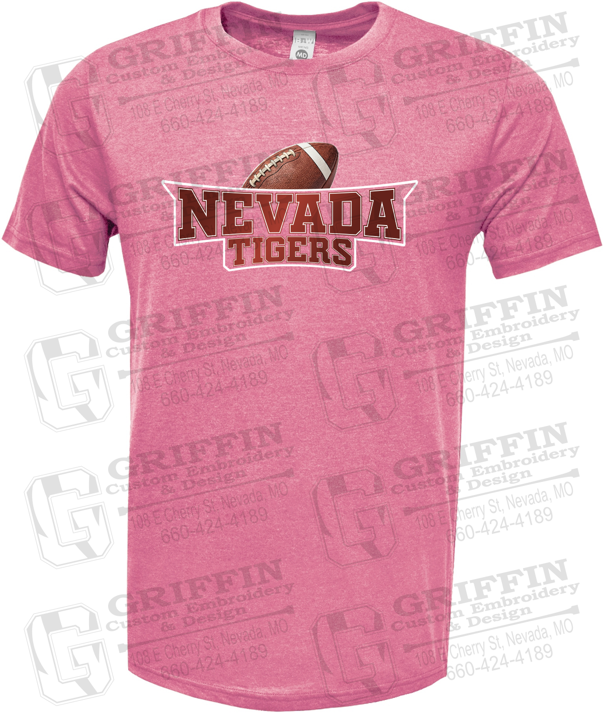Soft-Tek Short Sleeve T-Shirt - Football - Nevada Tigers 27-E