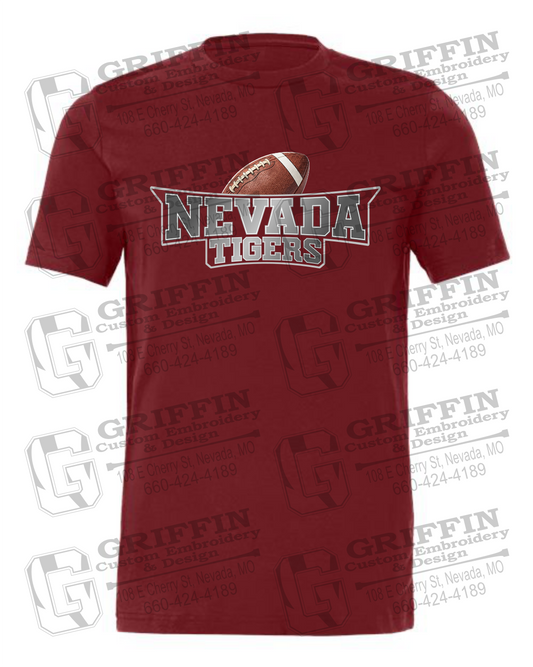 Cotton Short Sleeve T-Shirt - Football - Nevada Tigers 27-E