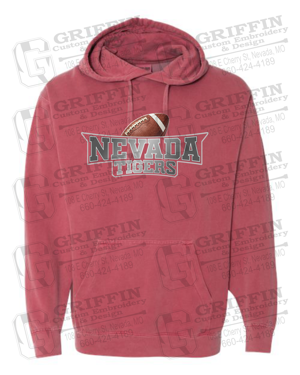 Comfort Colors Hoodie - Football - Nevada Tigers 27-E