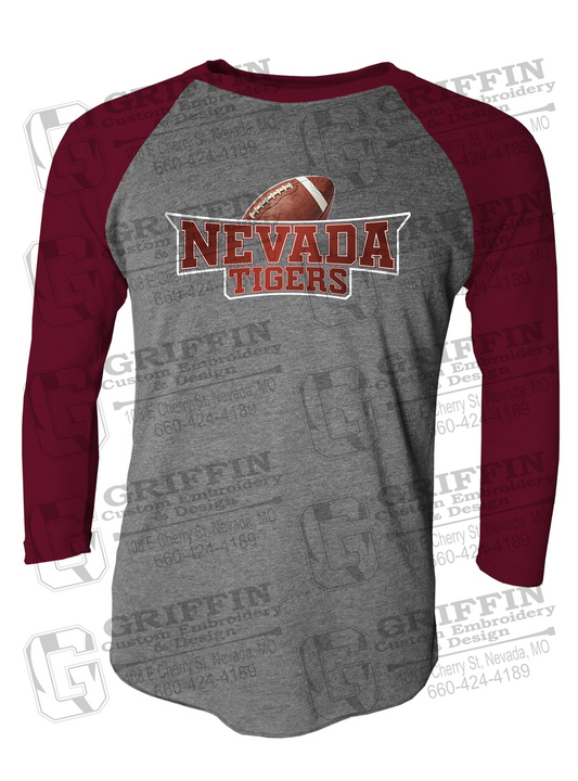 Tri-Blend Raglan Sleeve T-Shirt - Football - Nevada Tigers 27-E