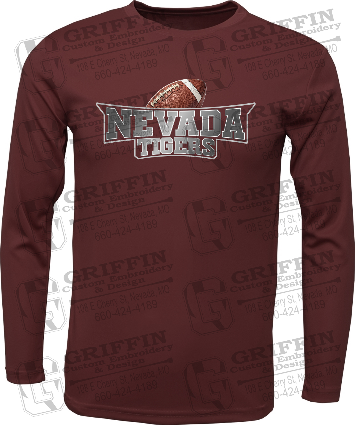 Dry-Fit Long Sleeve T-Shirt - Football - Nevada Tigers 27-E