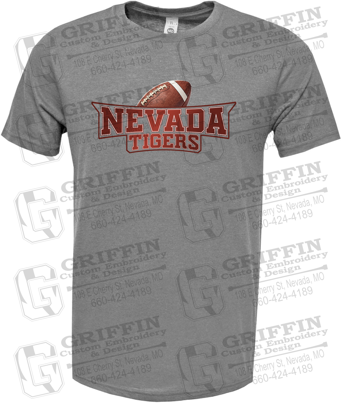 Soft-Tek Short Sleeve T-Shirt - Football - Nevada Tigers 27-E