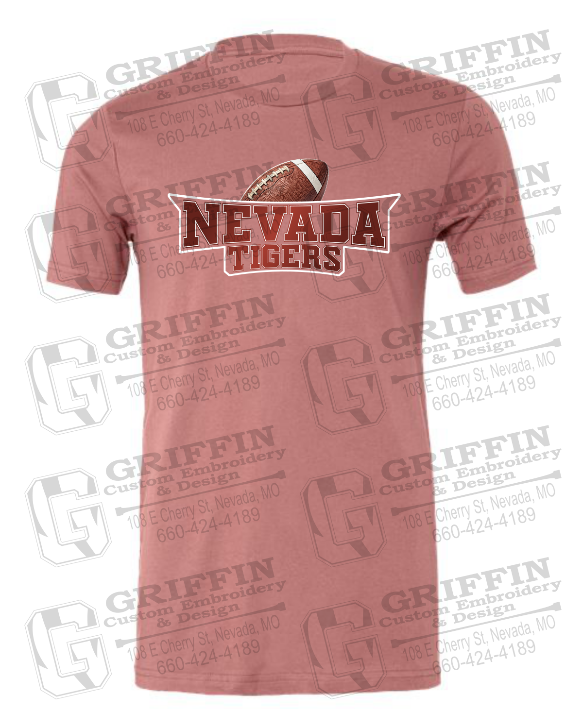 Cotton Short Sleeve T-Shirt - Football - Nevada Tigers 27-E