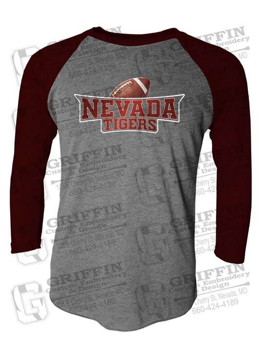 Tri-Blend Raglan Sleeve T-Shirt - Football - Nevada Tigers 27-E