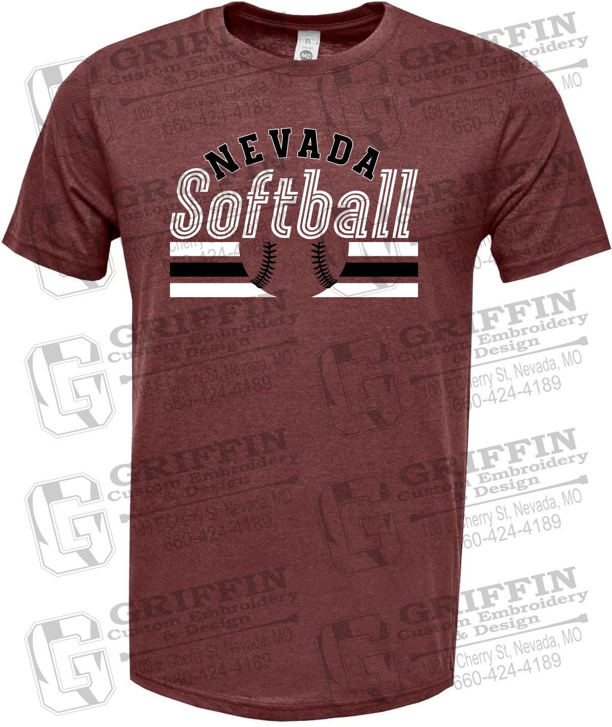 Soft-Tek Short Sleeve T-Shirt - Softball - Nevada Tigers 27-I