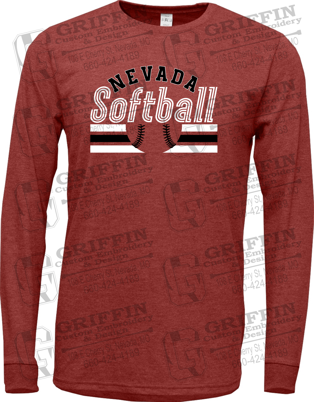 Soft-Tek Long Sleeve T-Shirt - Softball - Nevada Tigers 27-I