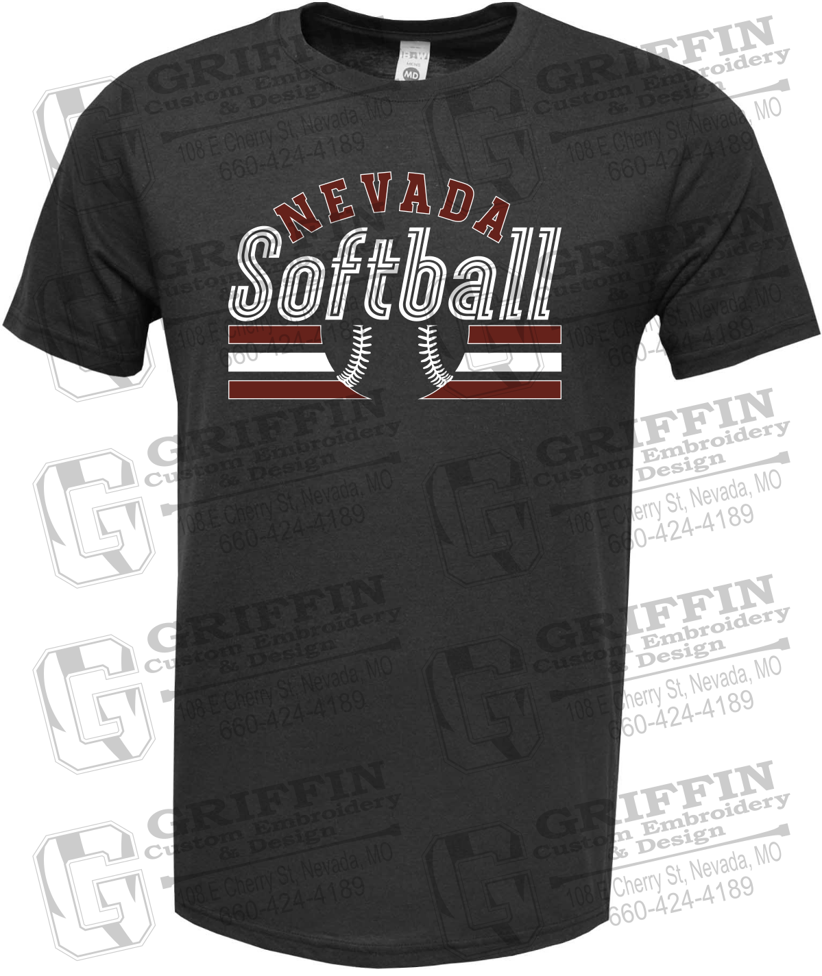 Soft-Tek Short Sleeve T-Shirt - Softball - Nevada Tigers 27-I
