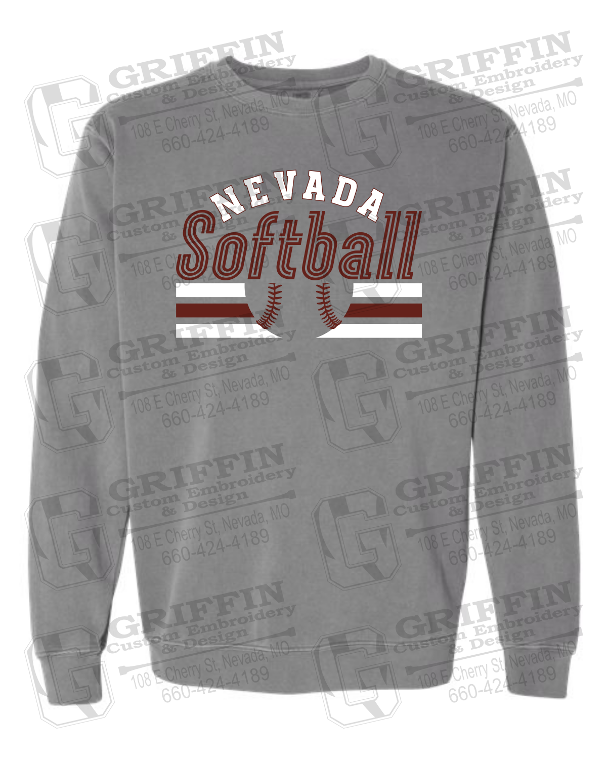 Comfort Colors Crewneck Sweatshirt - Softball - Nevada Tigers 27-I