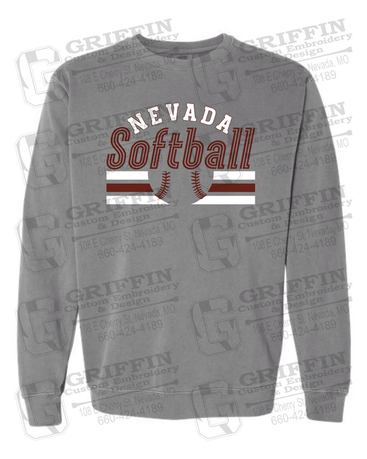 Comfort Colors Crewneck Sweatshirt - Softball - Nevada Tigers 27-I