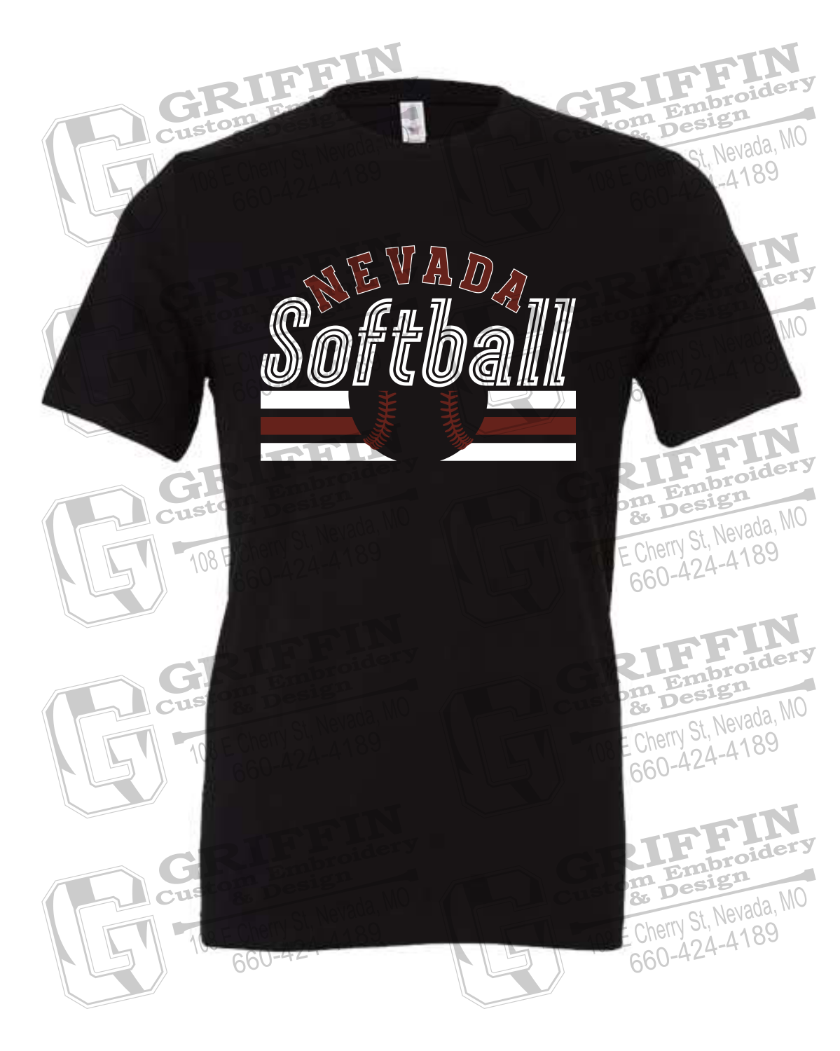 Cotton Short Sleeve T-Shirt - Softball - Nevada Tigers 27-I