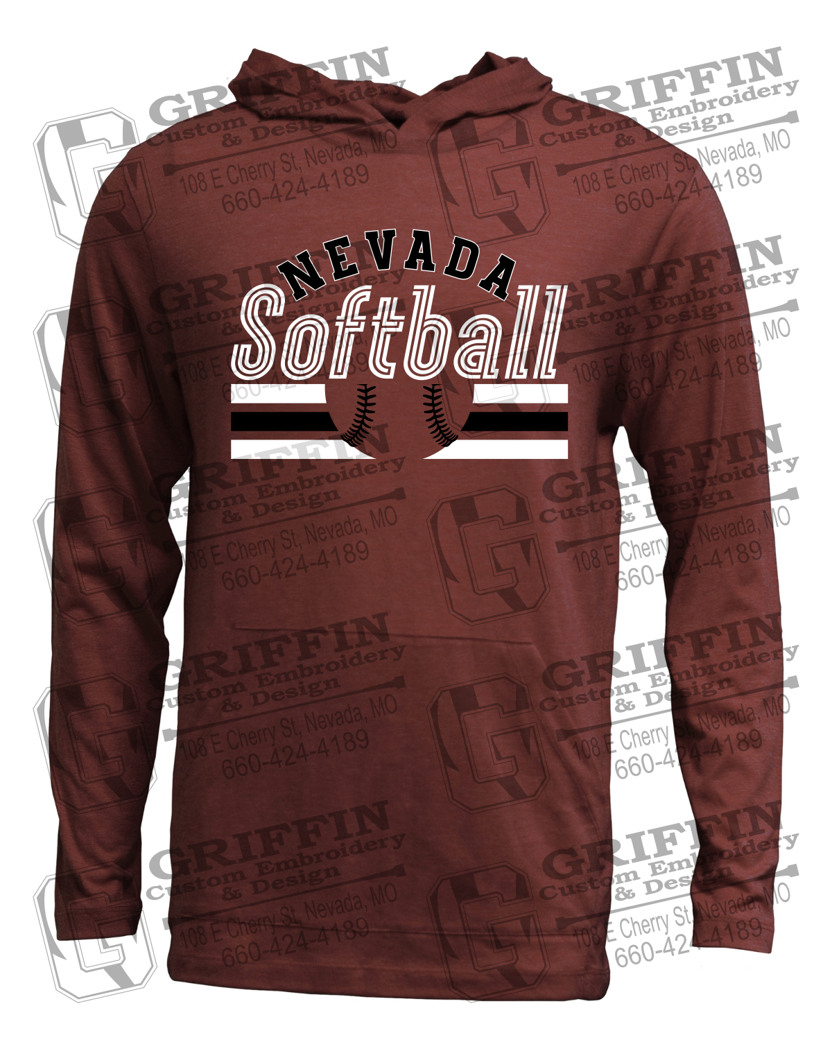 Soft-Tek T-Shirt Hoodie - Softball - Nevada Tigers 27-I
