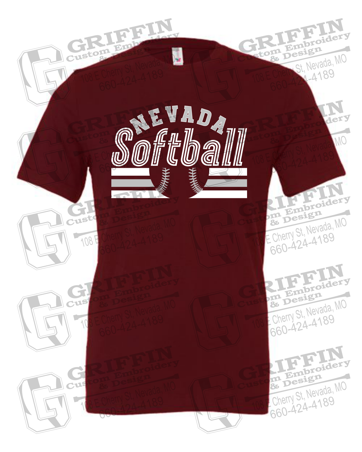 Cotton Short Sleeve T-Shirt - Softball - Nevada Tigers 27-I