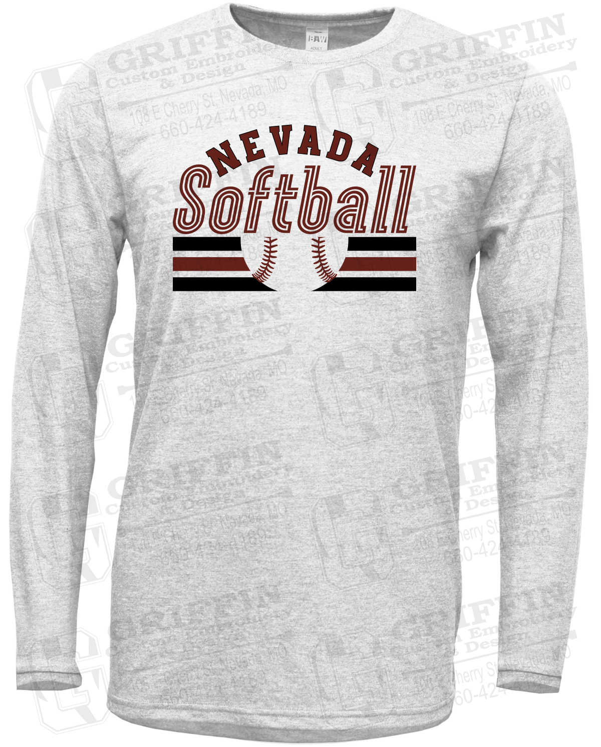 Soft-Tek Long Sleeve T-Shirt - Softball - Nevada Tigers 27-I