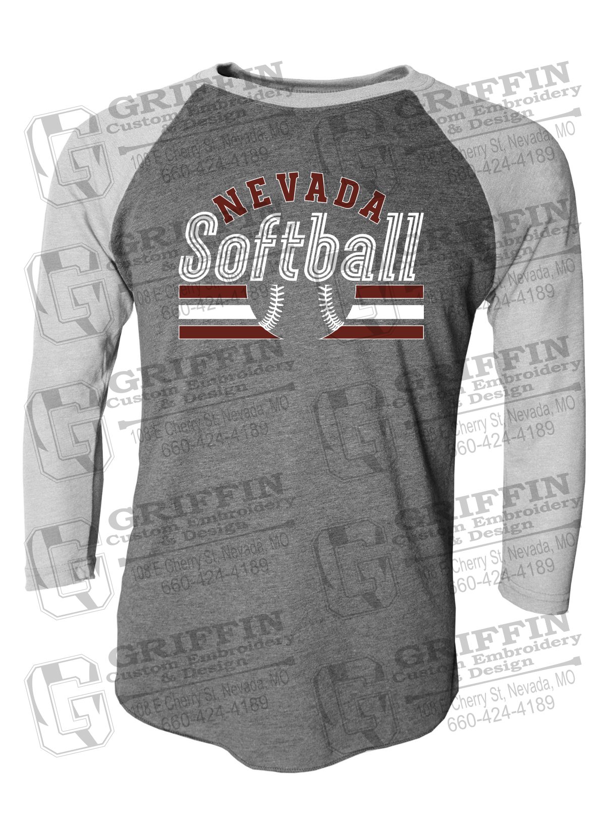Tri-Blend Raglan Sleeve T-Shirt - Softball - Nevada Tigers 27-I