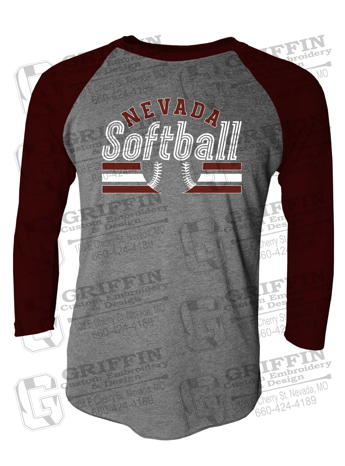 Tri-Blend Raglan Sleeve T-Shirt - Softball - Nevada Tigers 27-I
