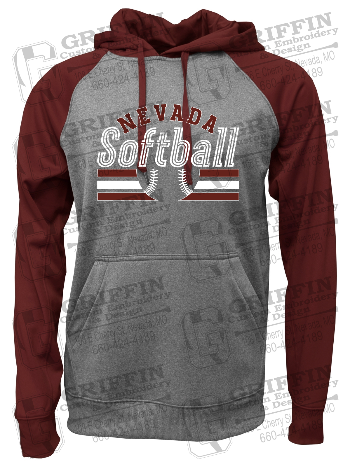 Performance Fleece Raglan Hoodie - Softball - Nevada Tigers 27-I
