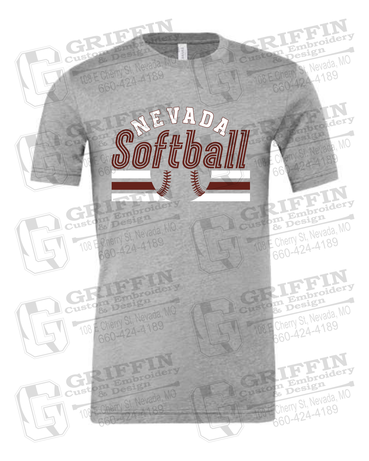Cotton Short Sleeve T-Shirt - Softball - Nevada Tigers 27-I