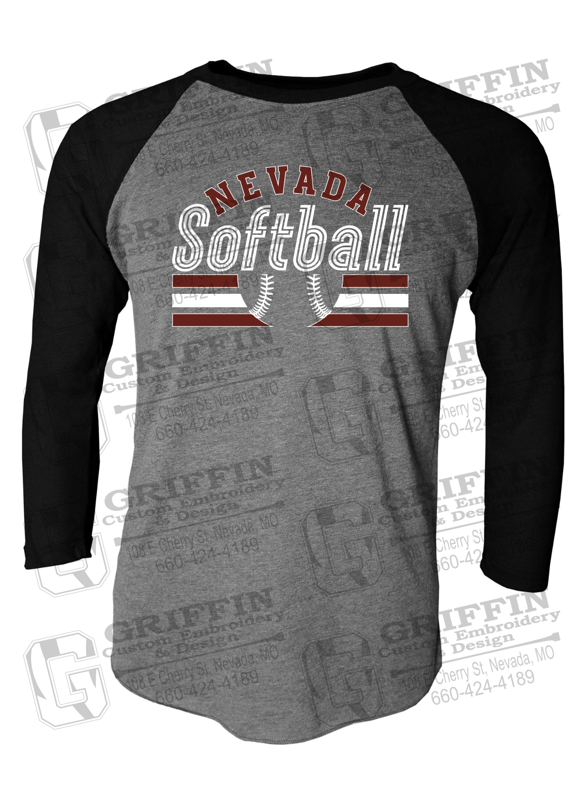 Tri-Blend Raglan Sleeve T-Shirt - Softball - Nevada Tigers 27-I