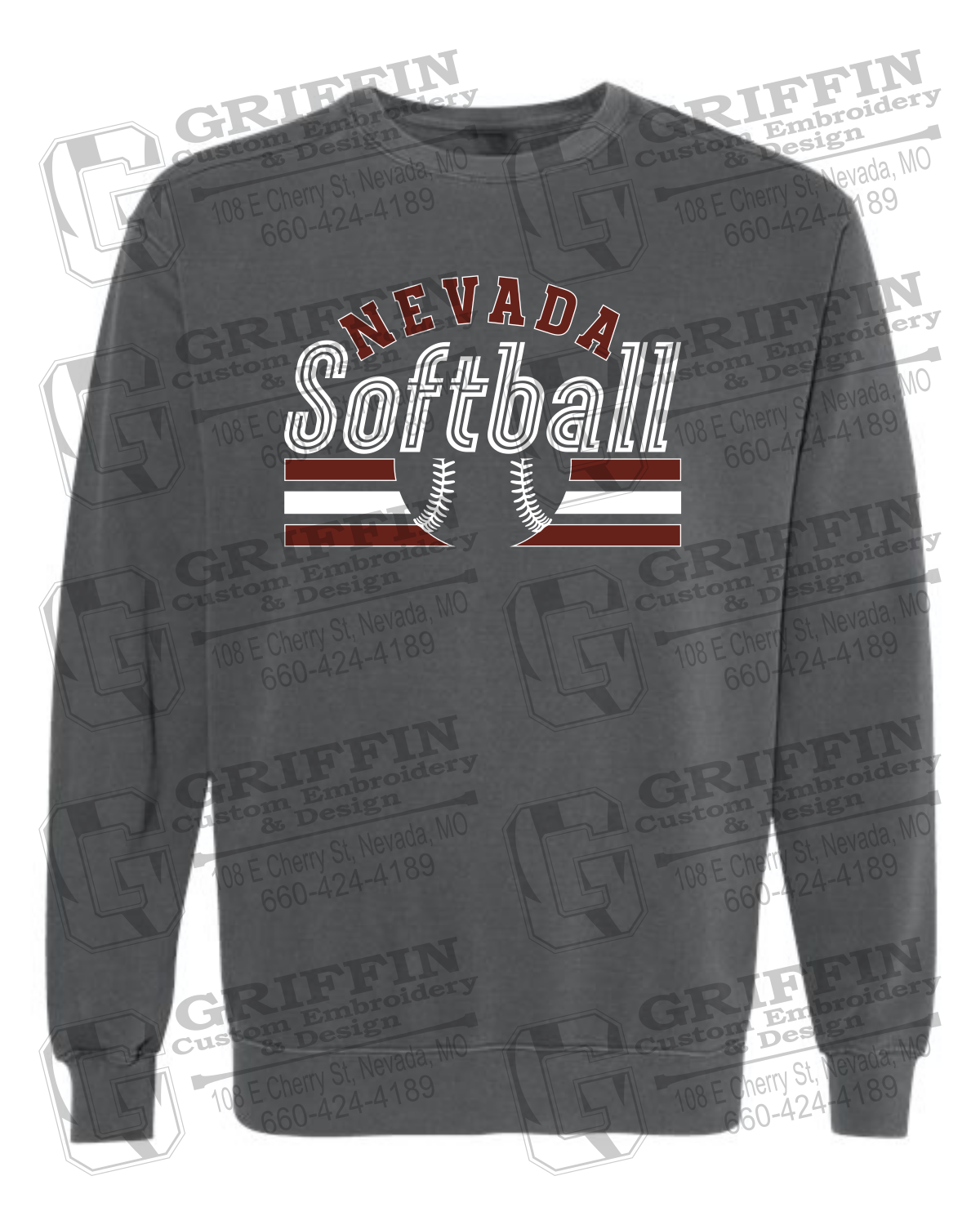 Comfort Colors Crewneck Sweatshirt - Softball - Nevada Tigers 27-I