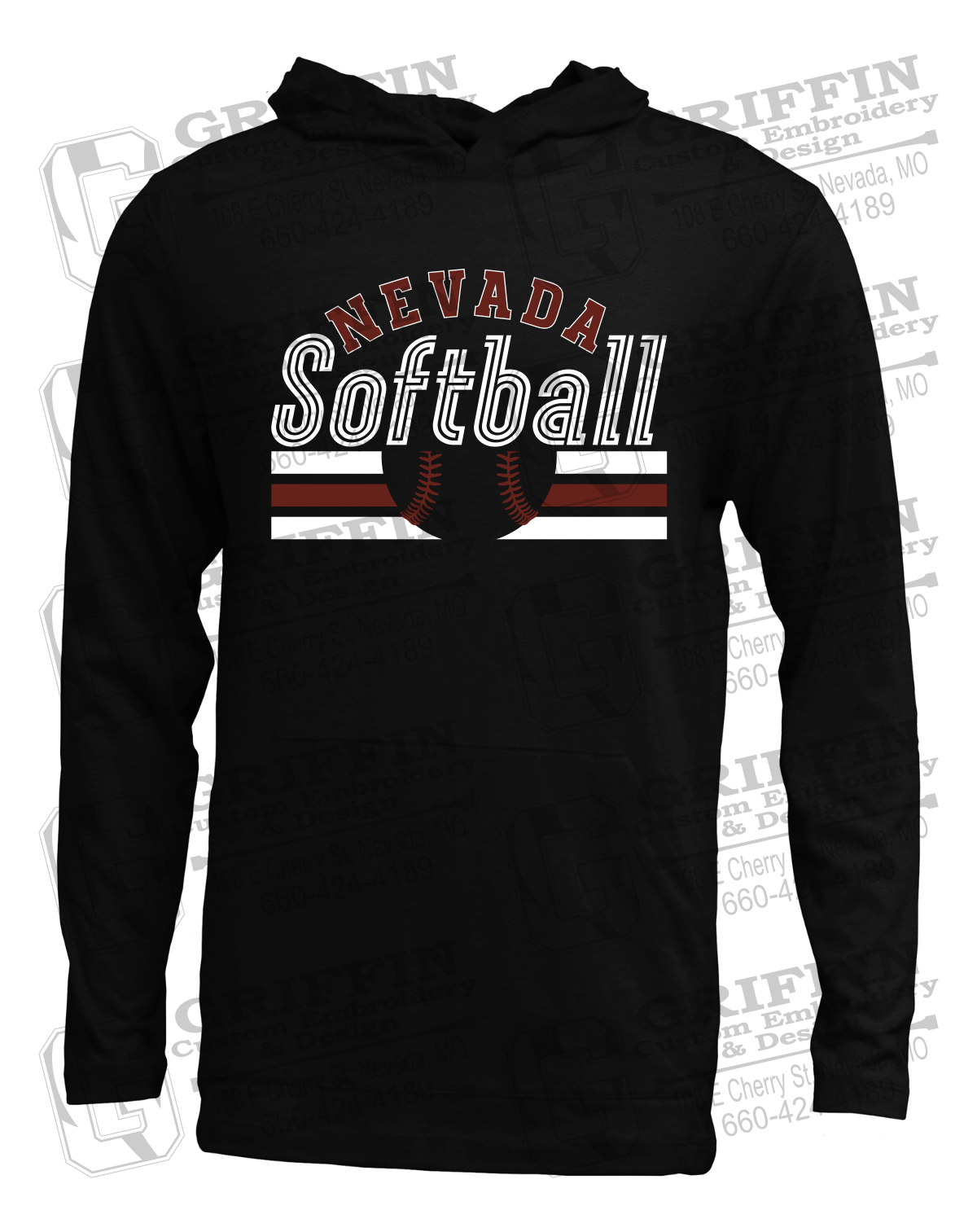 Soft-Tek T-Shirt Hoodie - Softball - Nevada Tigers 27-I
