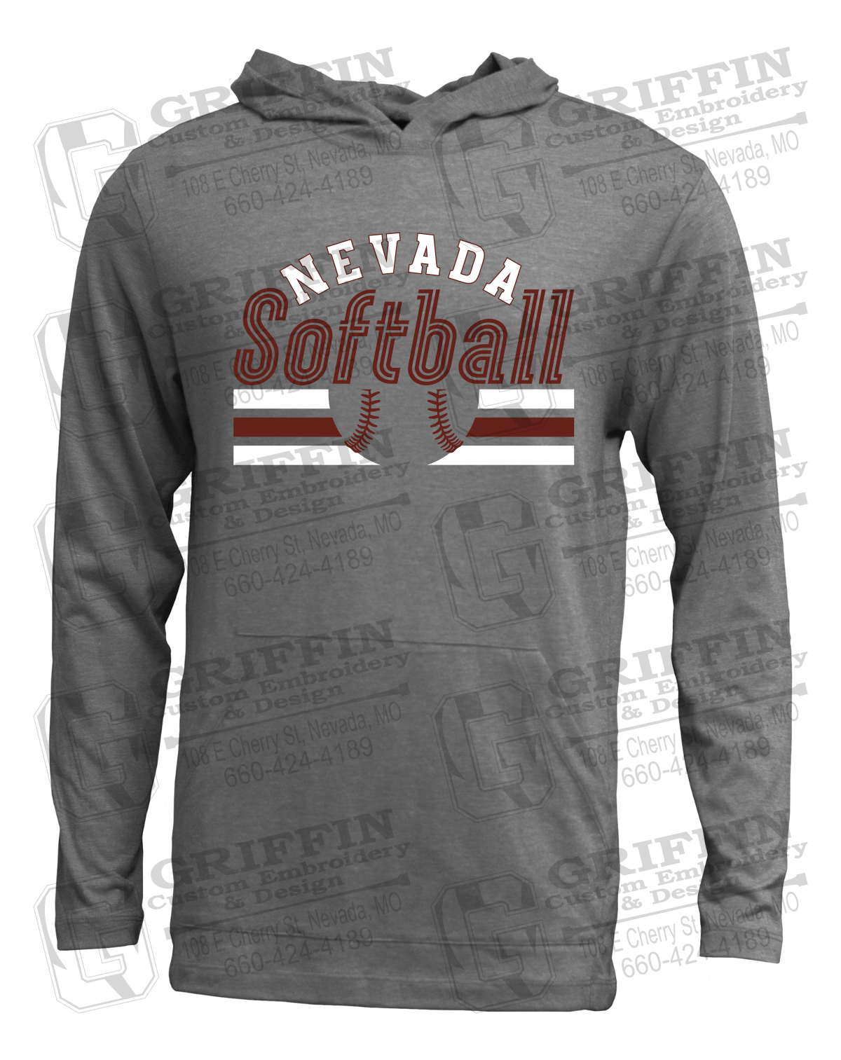 Soft-Tek T-Shirt Hoodie - Softball - Nevada Tigers 27-I