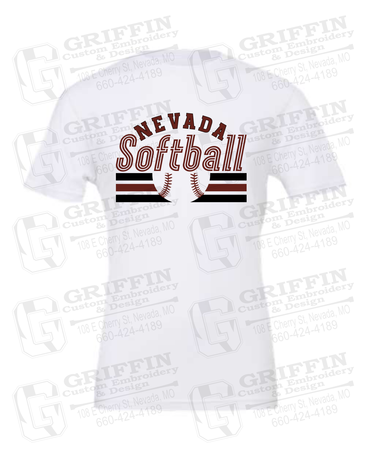 Cotton Short Sleeve T-Shirt - Softball - Nevada Tigers 27-I