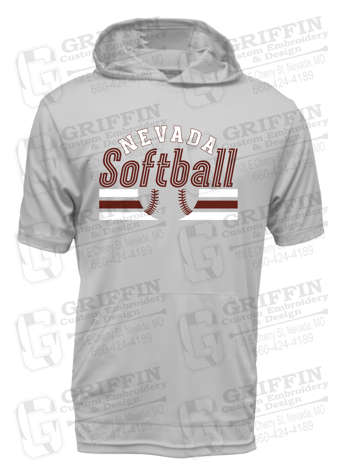 Dry-Fit Short Sleeve T-Shirt Hoodie - Softball - Nevada Tigers 27-I