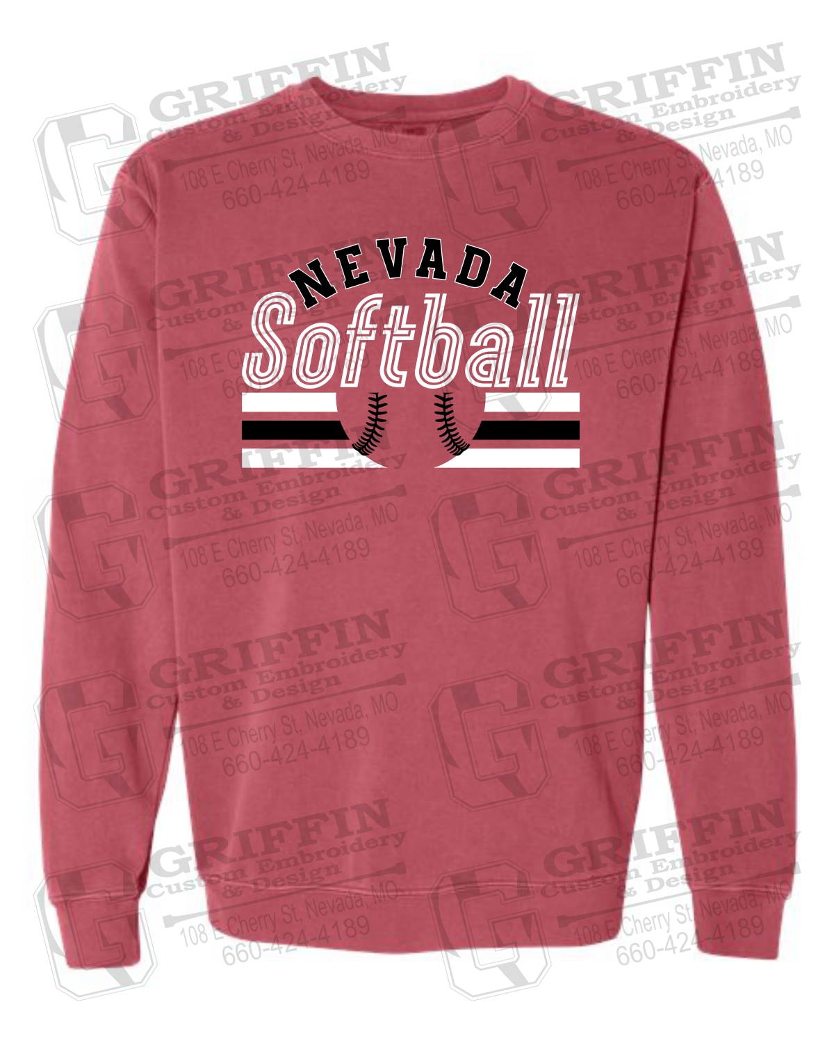 Comfort Colors Crewneck Sweatshirt - Softball - Nevada Tigers 27-I