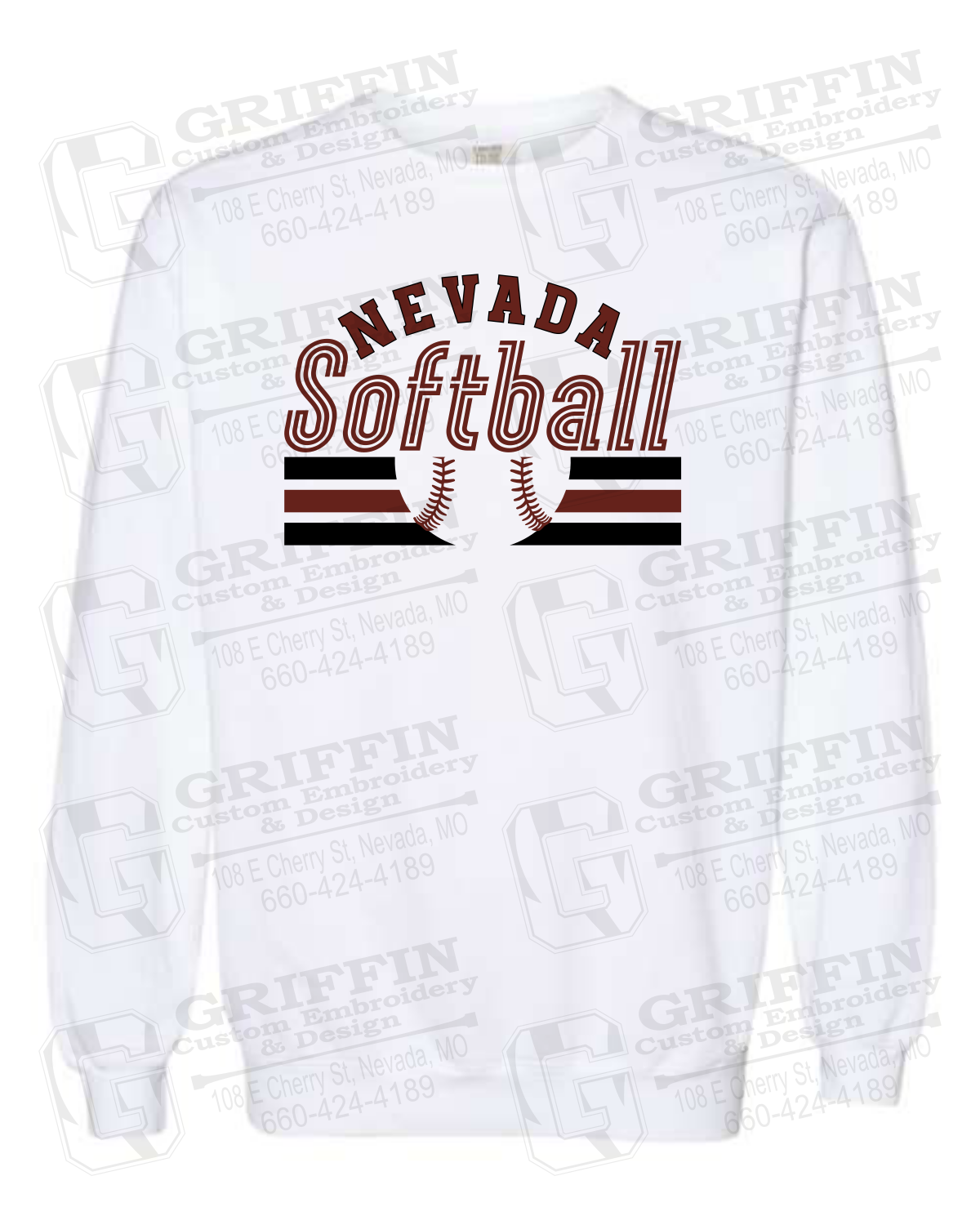 Comfort Colors Crewneck Sweatshirt - Softball - Nevada Tigers 27-I