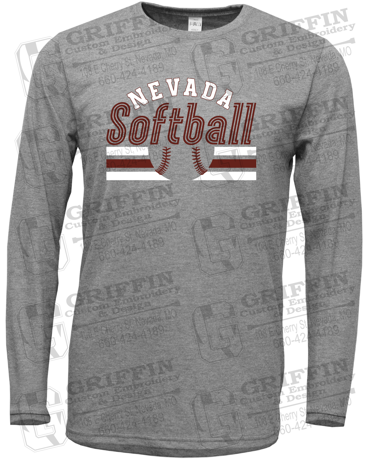 Soft-Tek Long Sleeve T-Shirt - Softball - Nevada Tigers 27-I