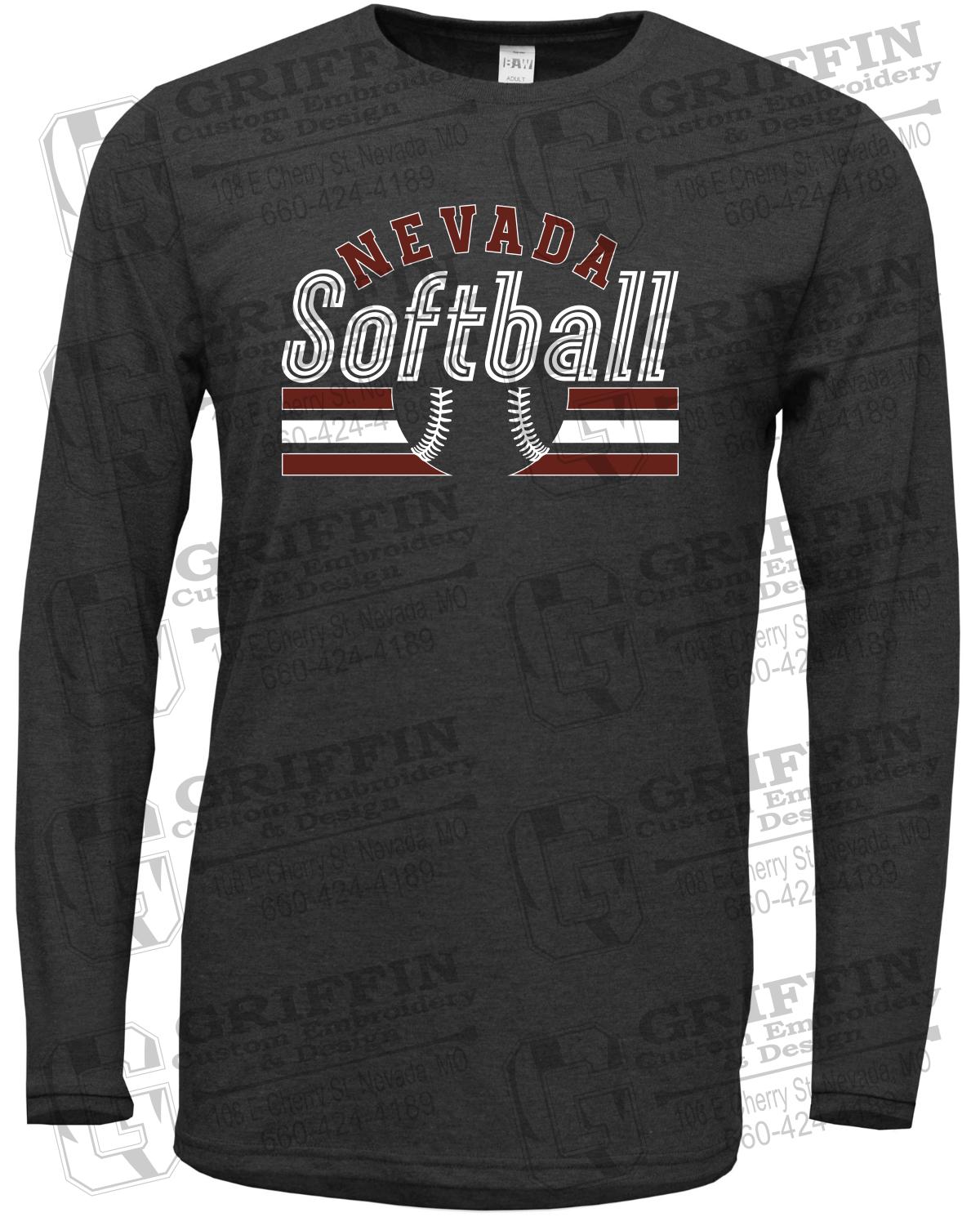Soft-Tek Long Sleeve T-Shirt - Softball - Nevada Tigers 27-I