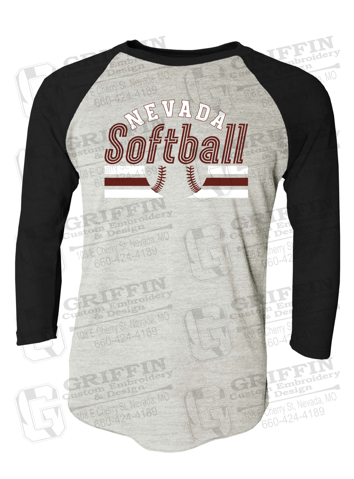 Tri-Blend Raglan Sleeve T-Shirt - Softball - Nevada Tigers 27-I