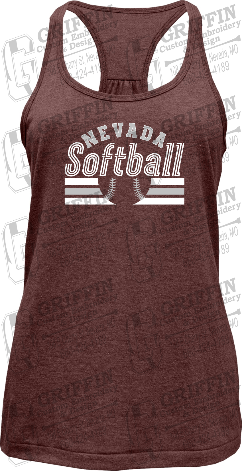 Womens Tri-Blend Tank Top - Softball - Nevada Tigers 27-I
