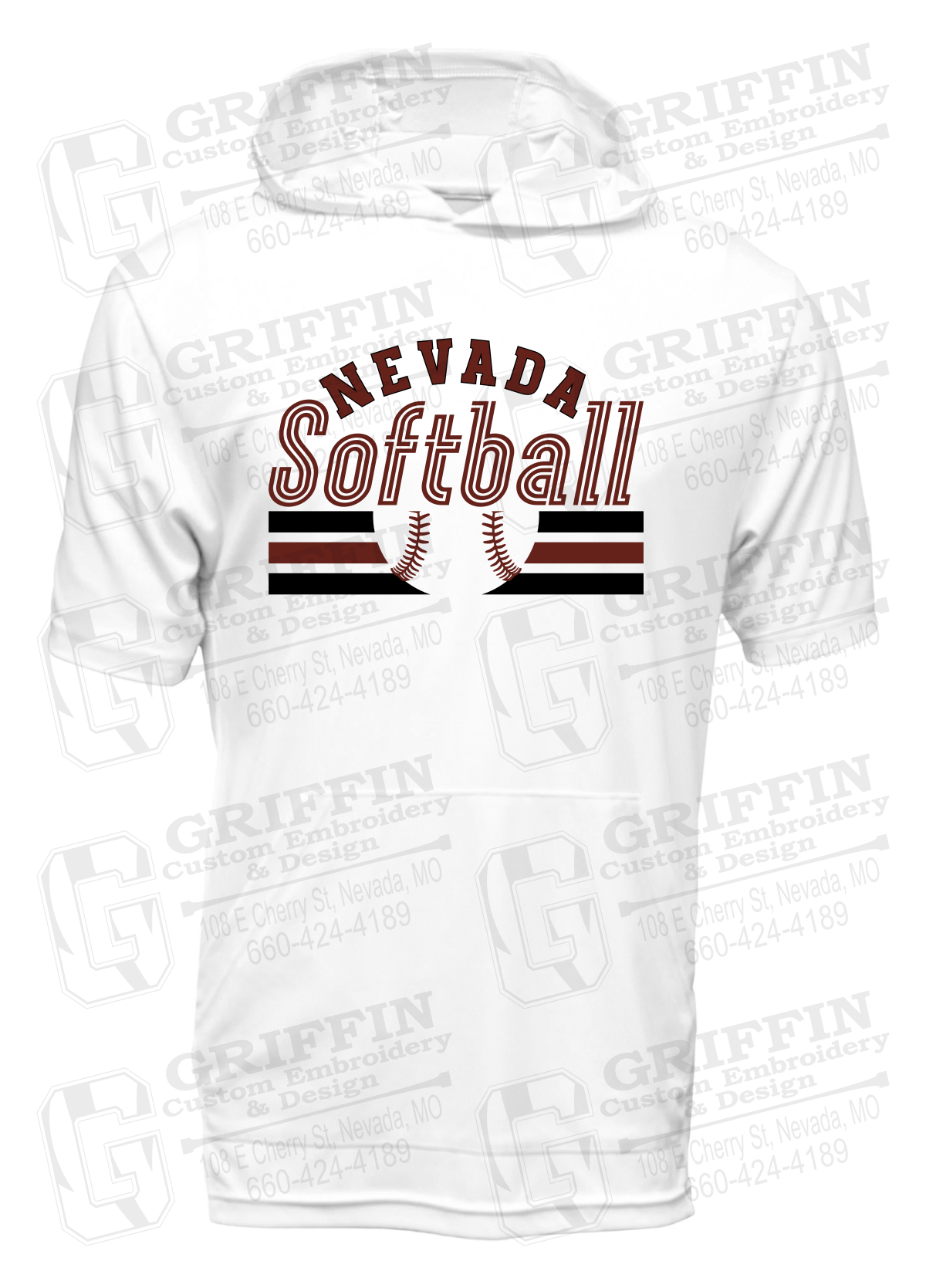Dry-Fit Short Sleeve T-Shirt Hoodie - Softball - Nevada Tigers 27-I