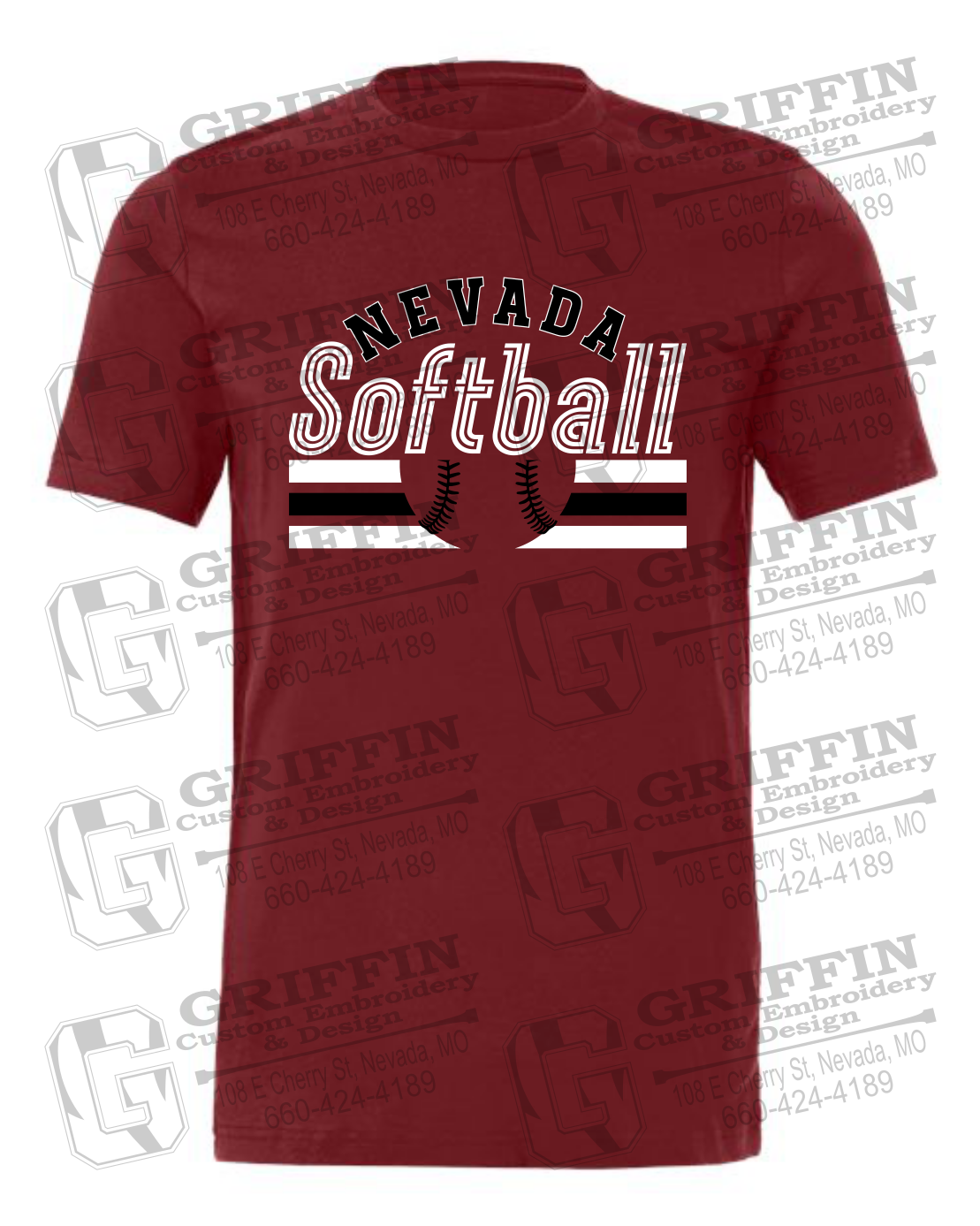 Cotton Short Sleeve T-Shirt - Softball - Nevada Tigers 27-I