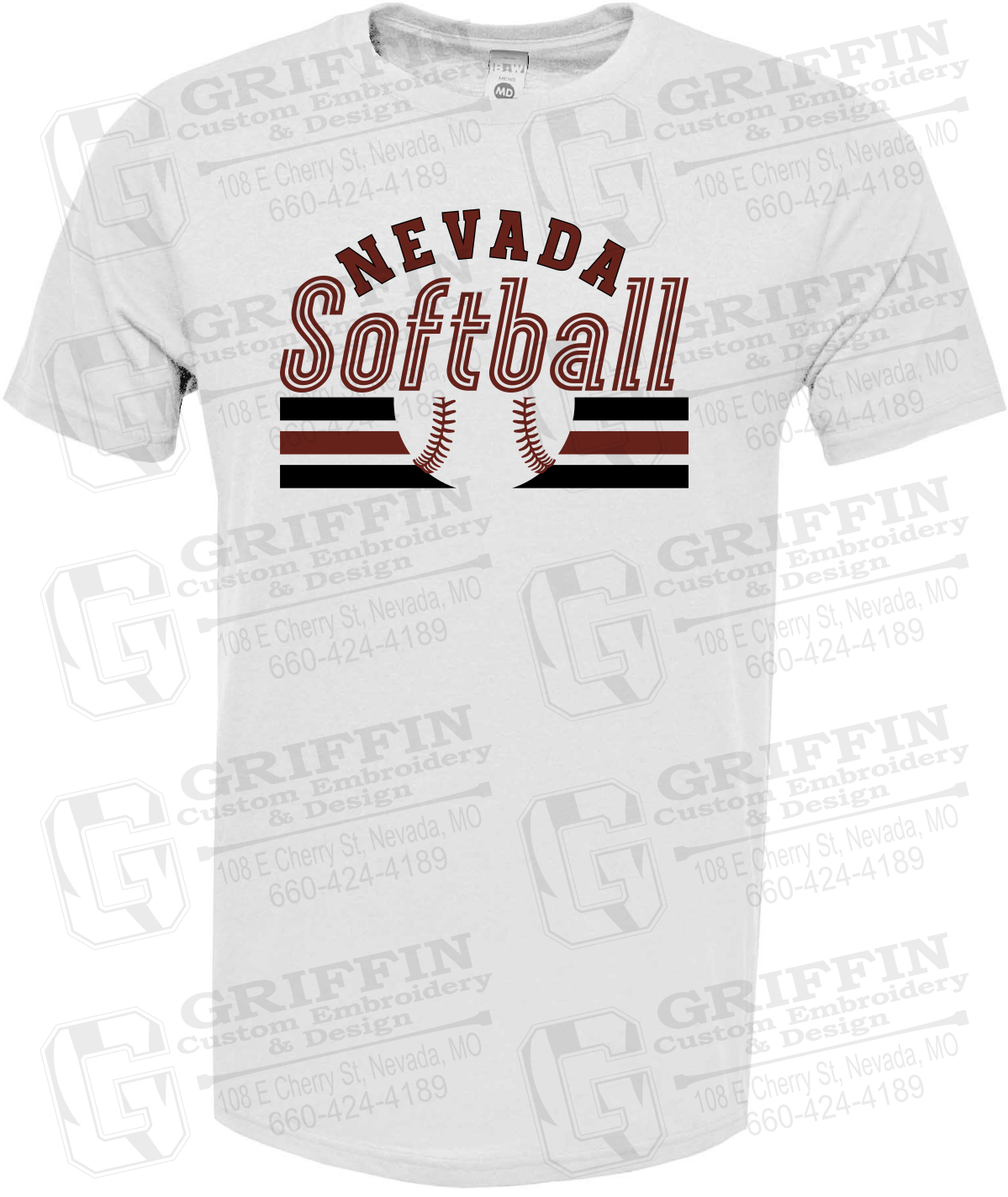 Soft-Tek Short Sleeve T-Shirt - Softball - Nevada Tigers 27-I